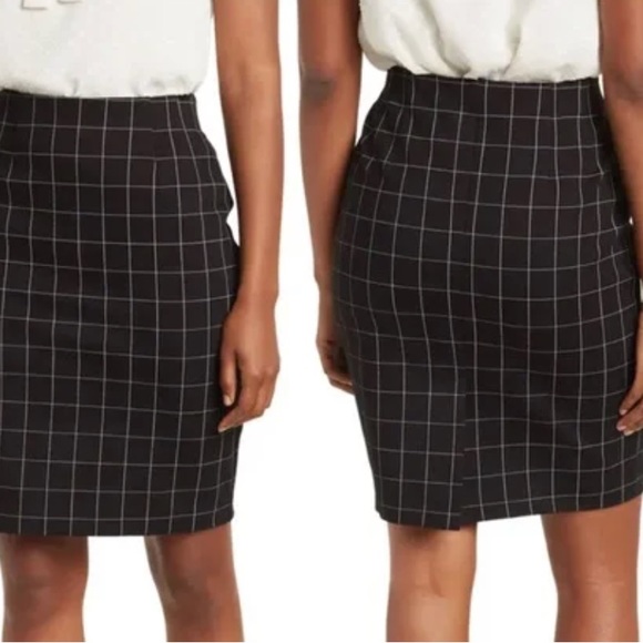 Express Stiched Windowpane High Waisted Pencil Skirt P04 - Picture 2 of 7